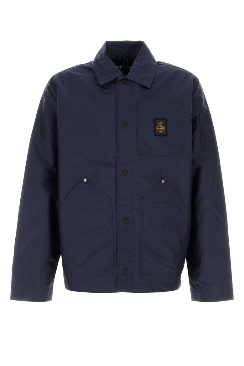 navy blue nylon hart jacket by Selfnex