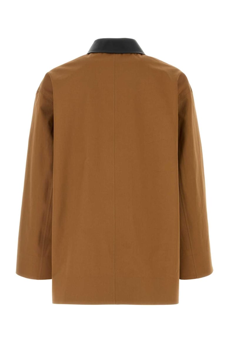 caramel cotton trench coat by Selfnex