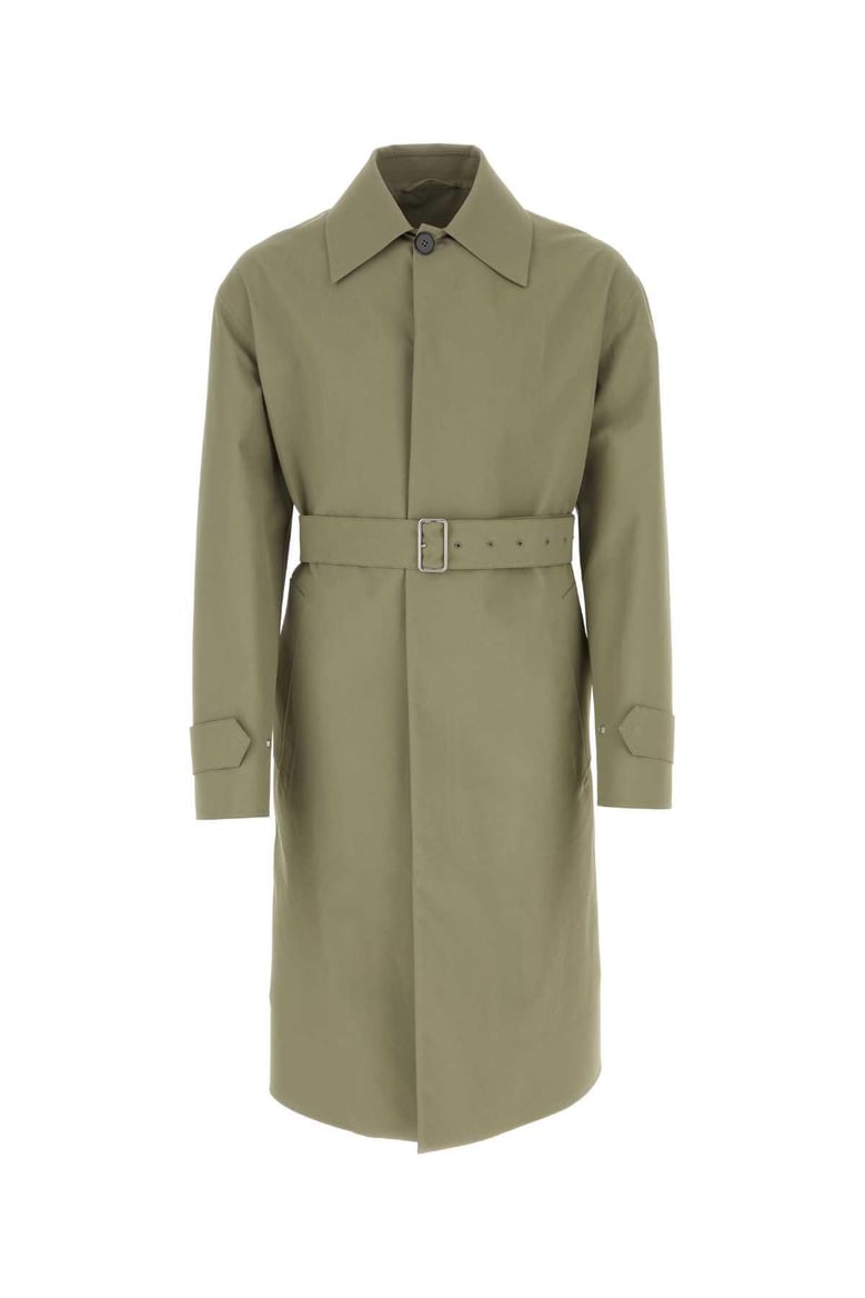 army green cotton trench coat by Selfnex