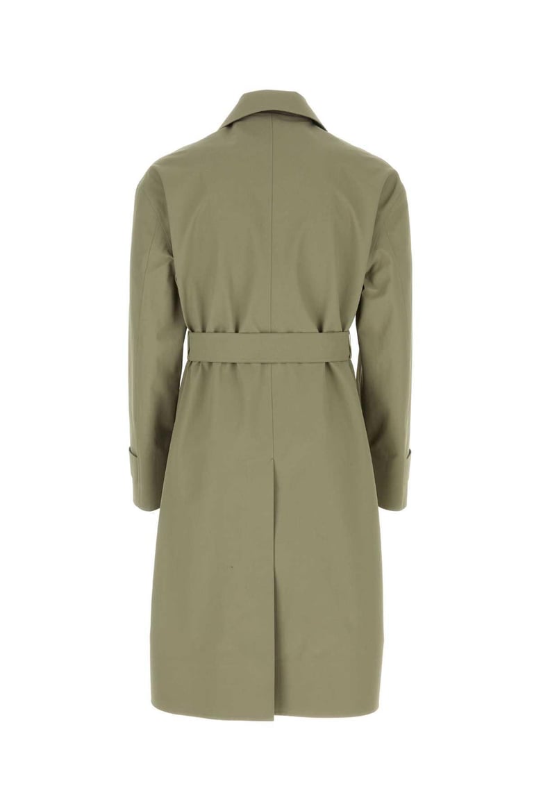 army green cotton trench coat by Selfnex