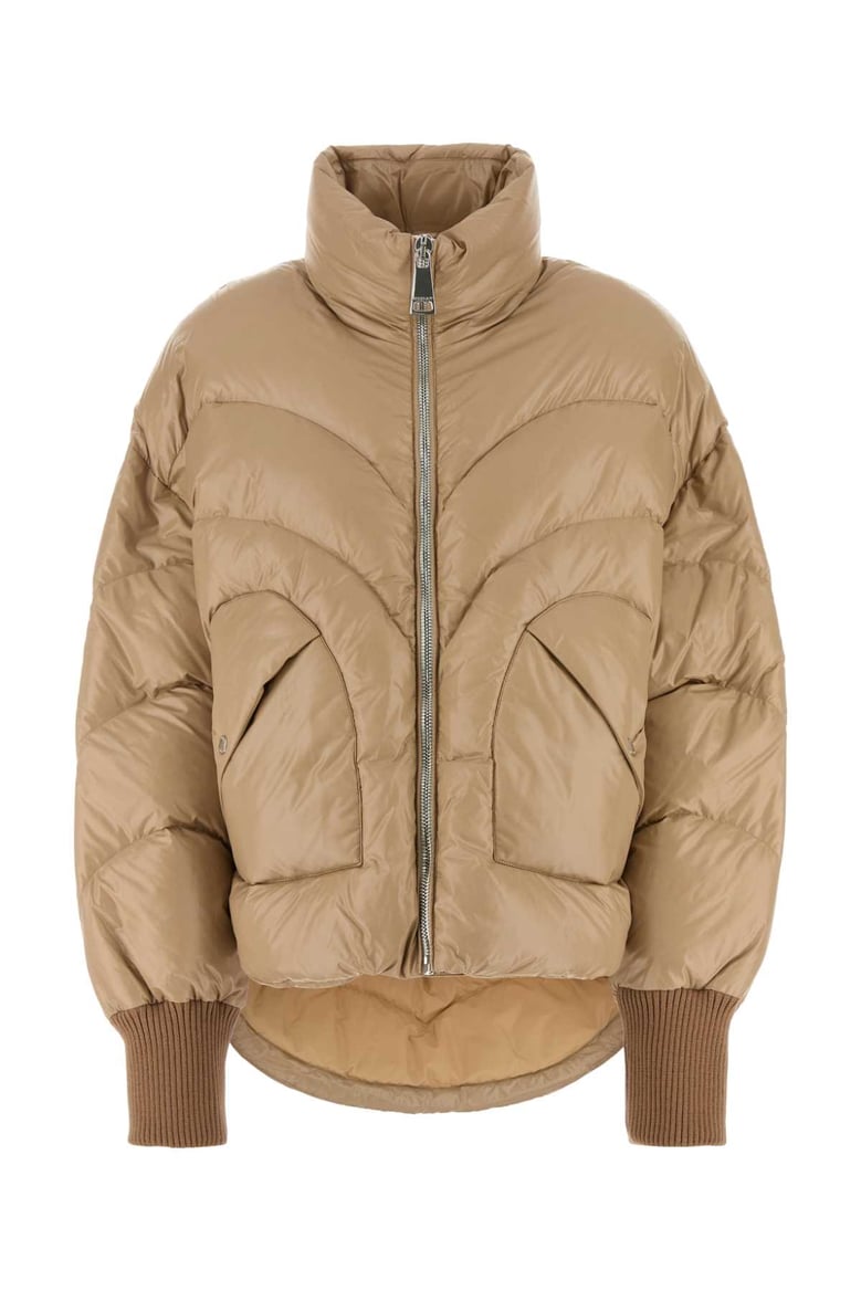 beige nylon down jacket by Selfnex