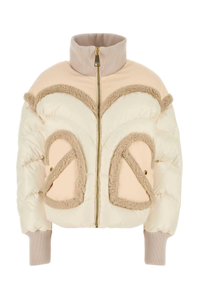 ivory nylon corazon down jacket by Selfnex