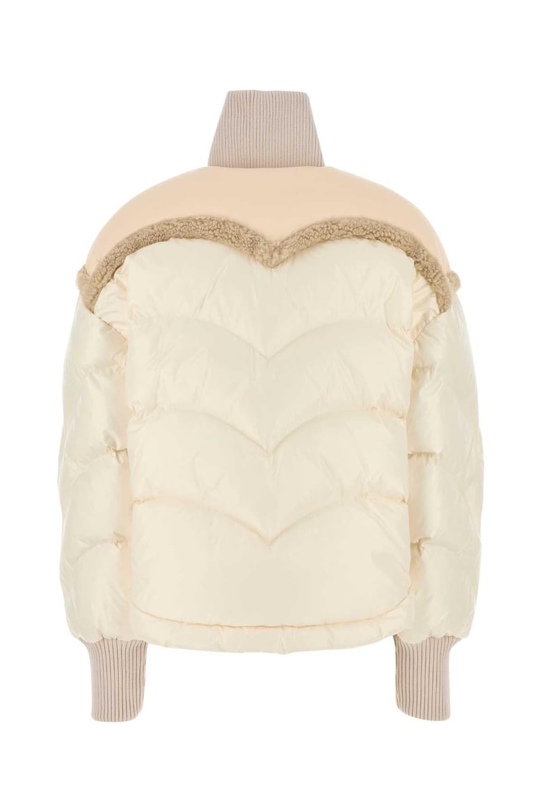 ivory nylon corazon down jacket by Selfnex