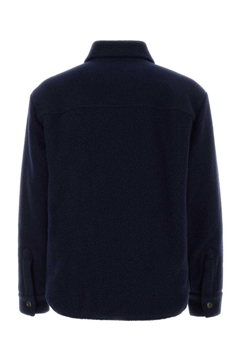 navy blue wool blend jacket by Selfnex