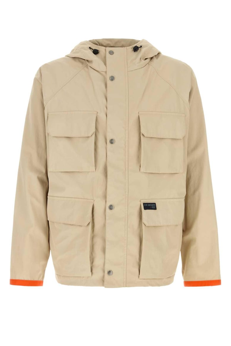 beige nylon windbreaker by Selfnex