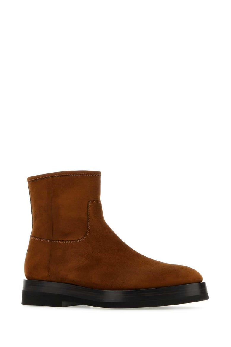 caramel suede ankle boots by Selfnex