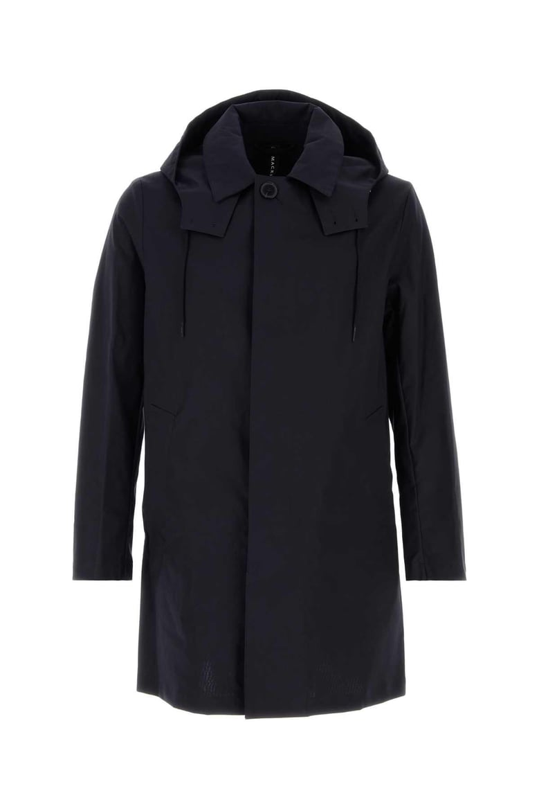 navy blue cotton cambridge raincoat by Selfnex