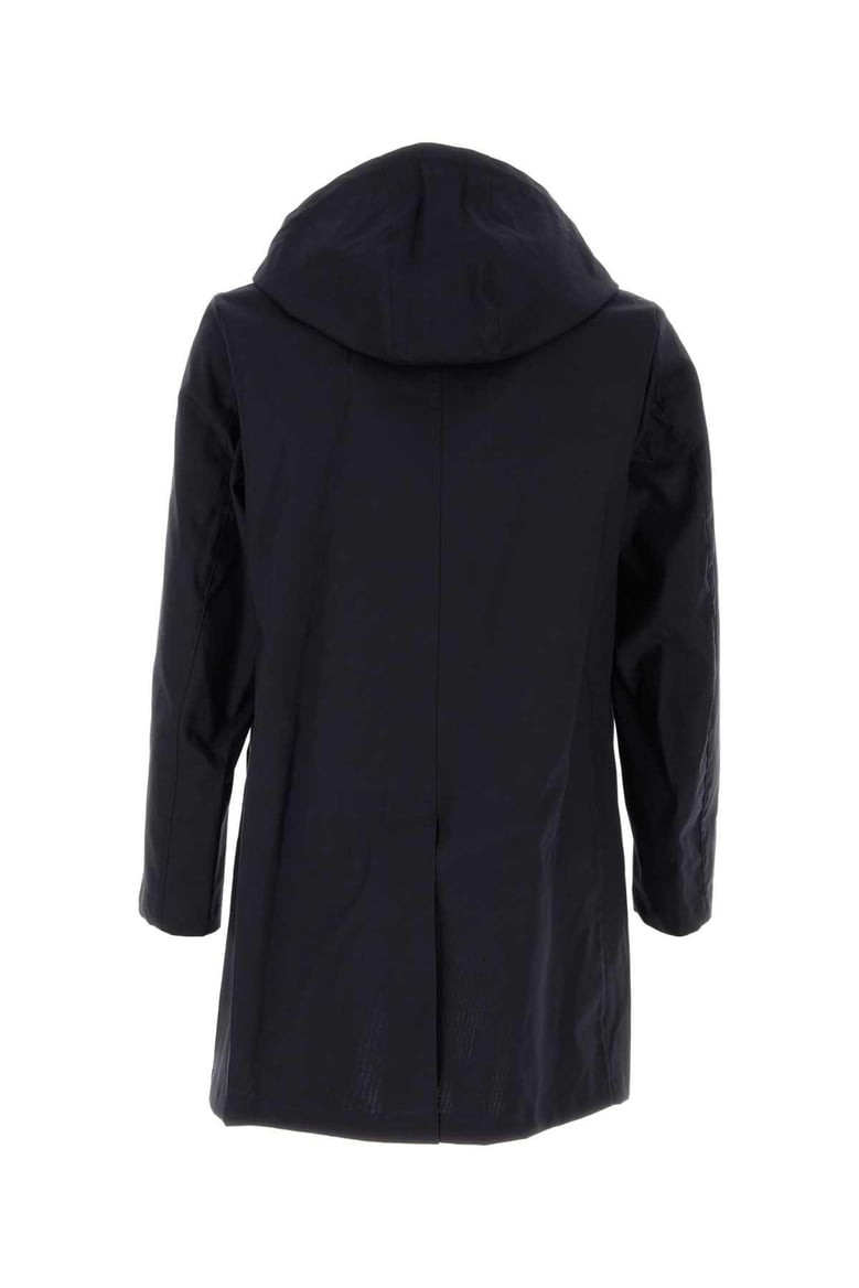 navy blue cotton cambridge raincoat by Selfnex