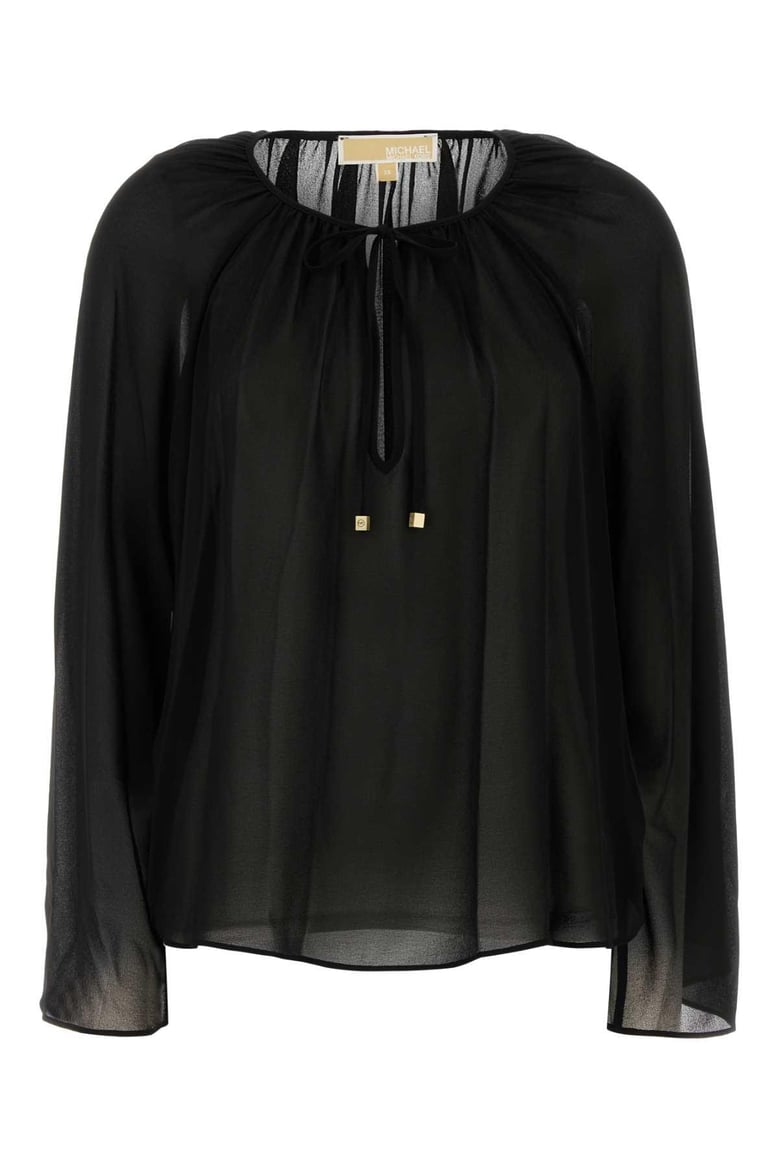 black georgette blouse by Selfnex