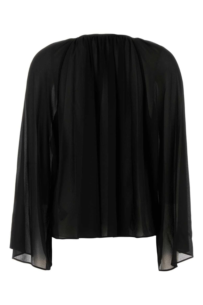 black georgette blouse by Selfnex