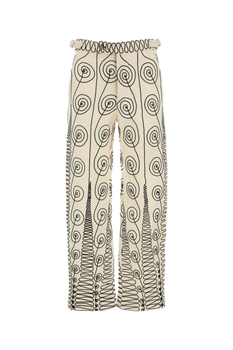 embroidered wool quillwork pant by Selfnex