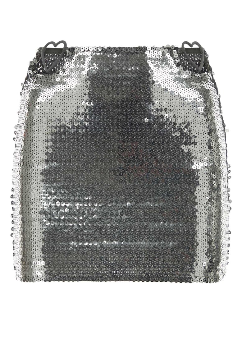 silver sequins mini skirt by Selfnex
