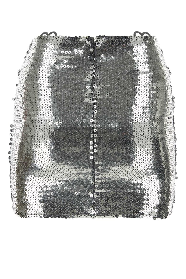 silver sequins mini skirt by Selfnex