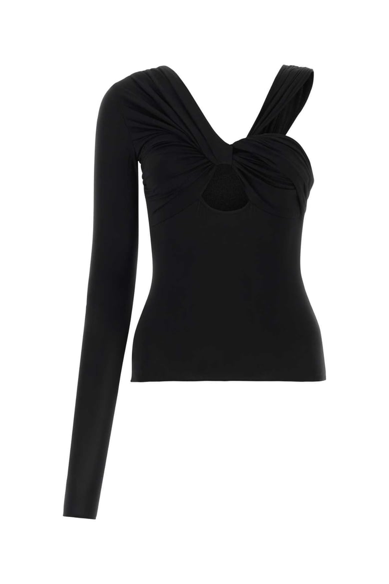black stretch viscose top by Selfnex