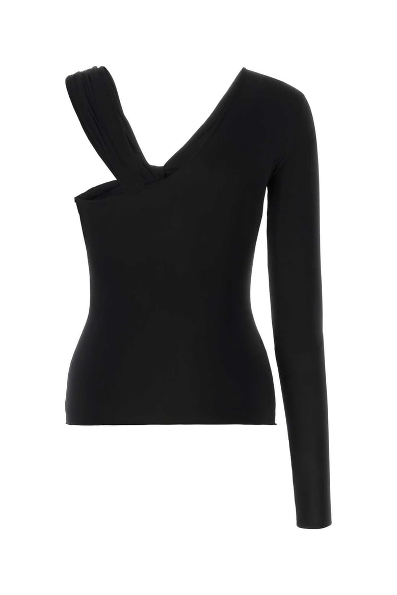 black stretch viscose top by Selfnex