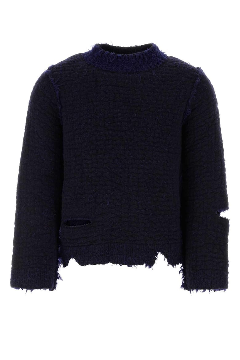 two-tone wool blend sweater by Selfnex