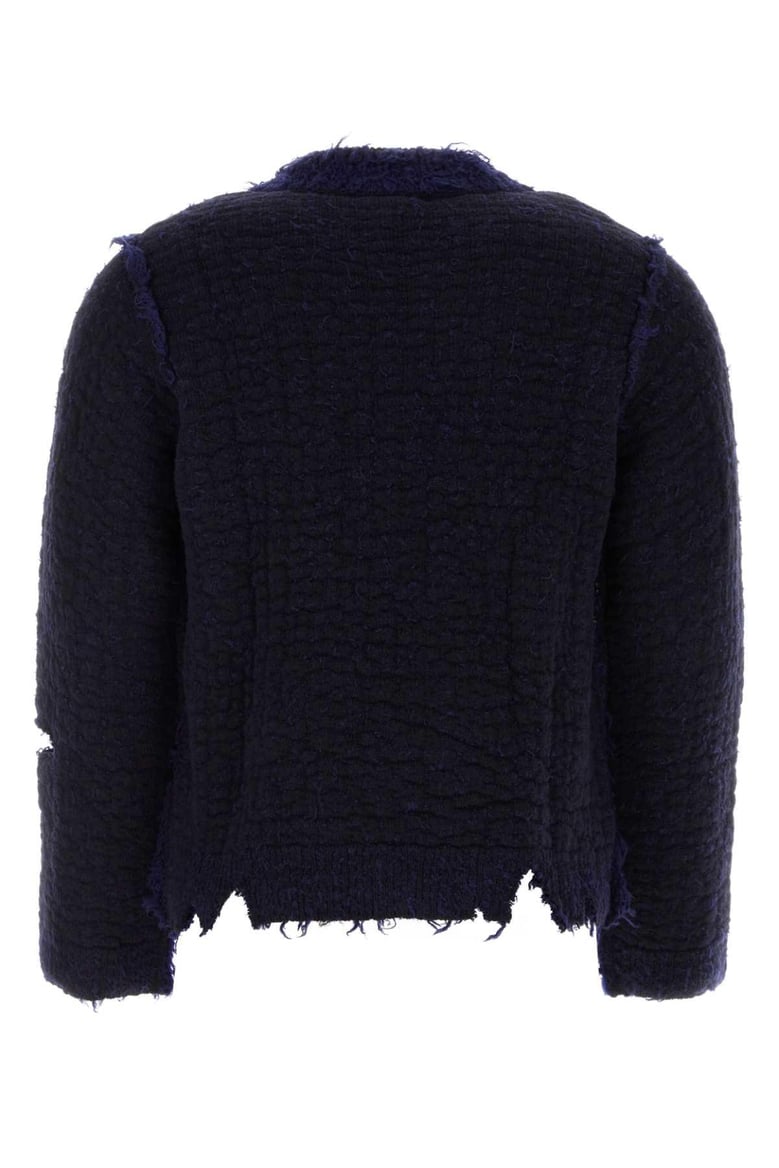 two-tone wool blend sweater by Selfnex