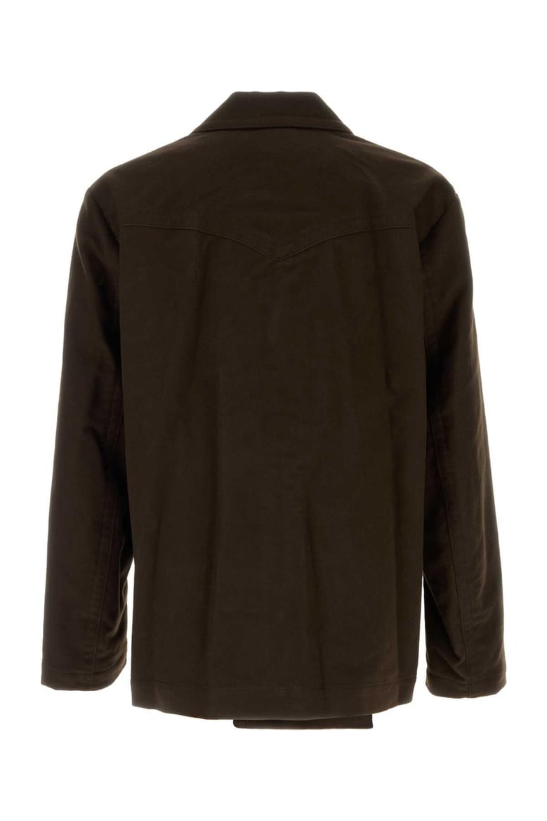 brown cotton moleskin blazer by Selfnex