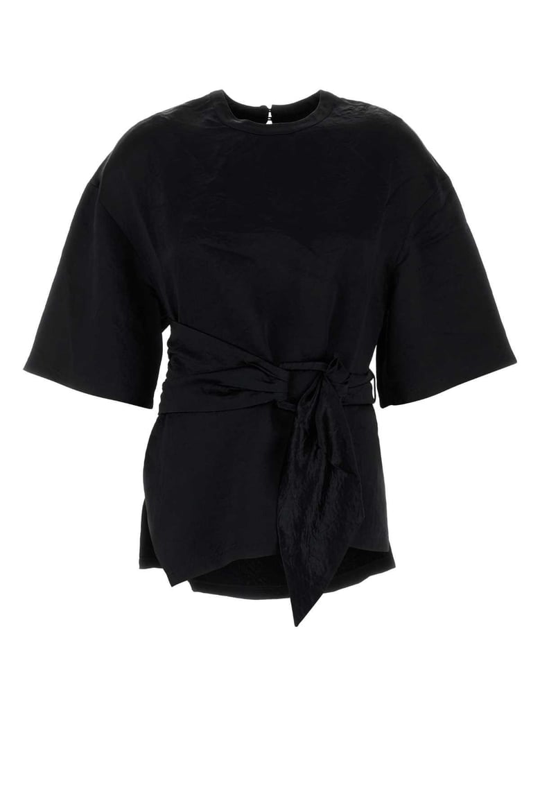 black satin besia t-shirt by Selfnex