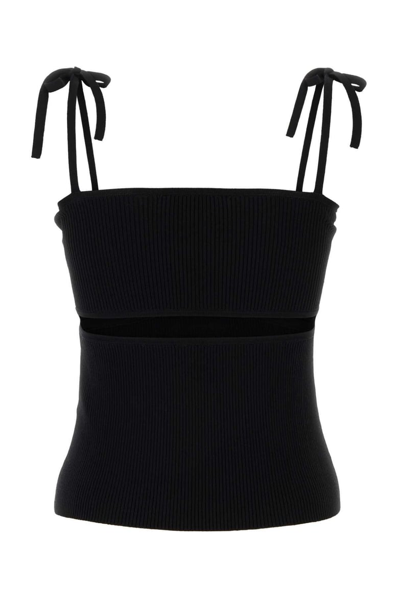 black stretch viscose blend savera top by Selfnex