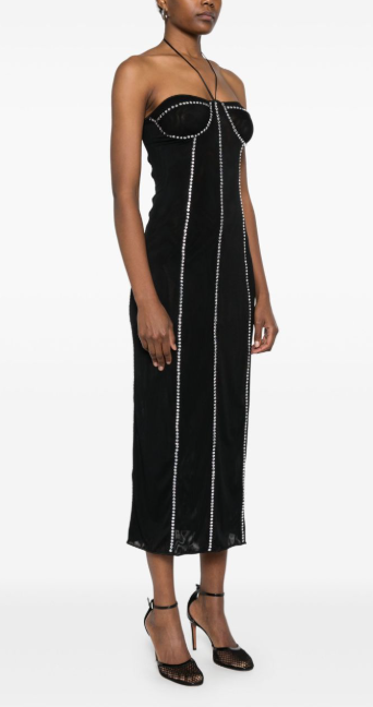 black stretch tulle dress by Selfnex