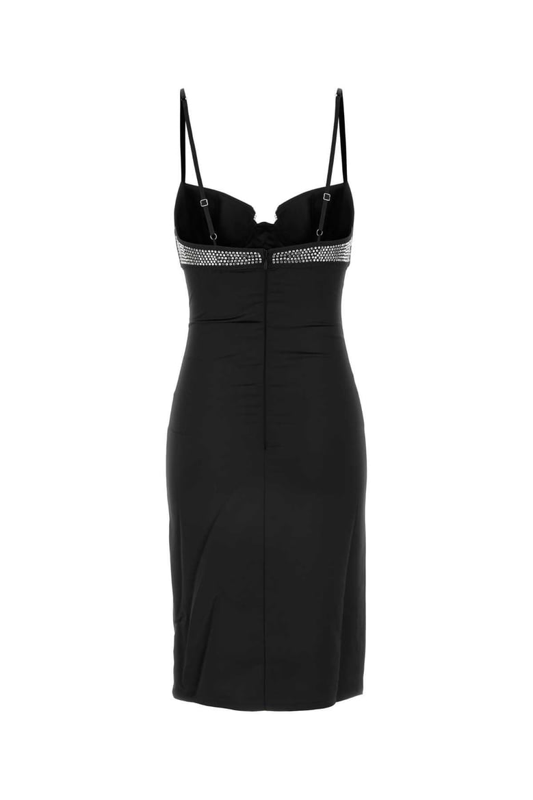 black stretch satin dress by Selfnex
