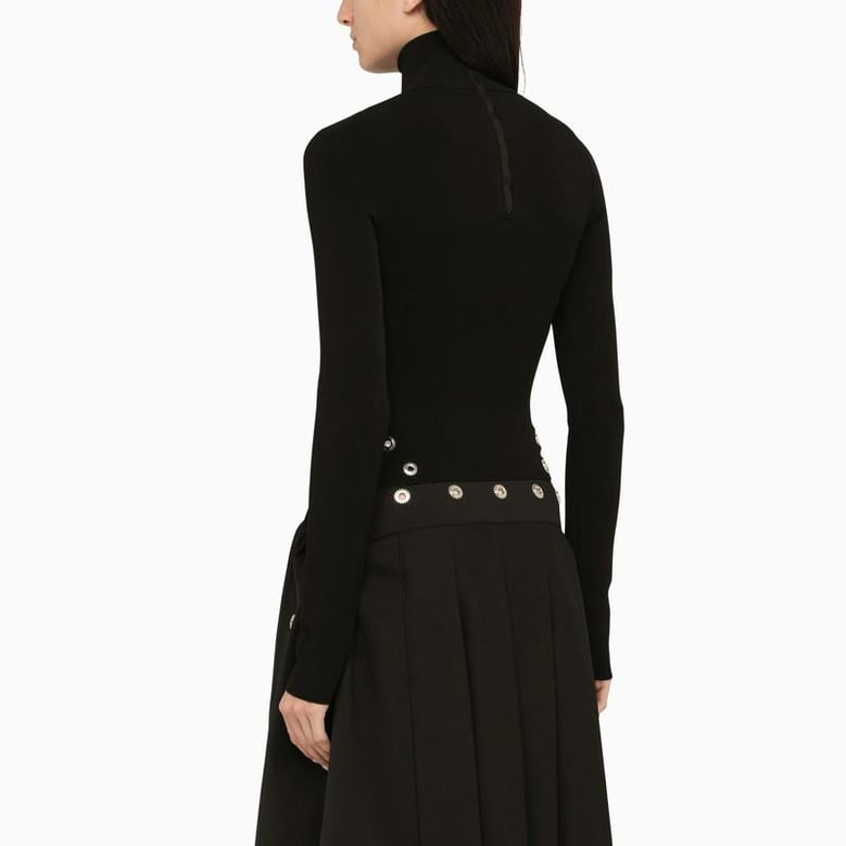 black viscose blend top by Selfnex
