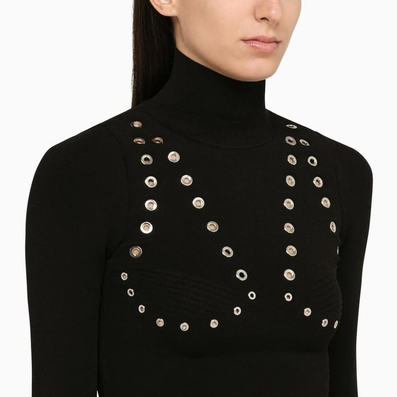 black viscose blend top by Selfnex