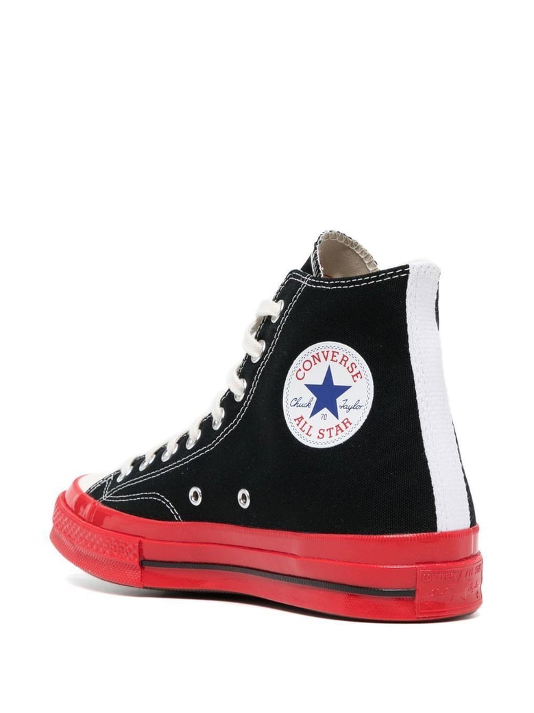 black canvas comme des garã§ons x converse sneakers by Selfnex