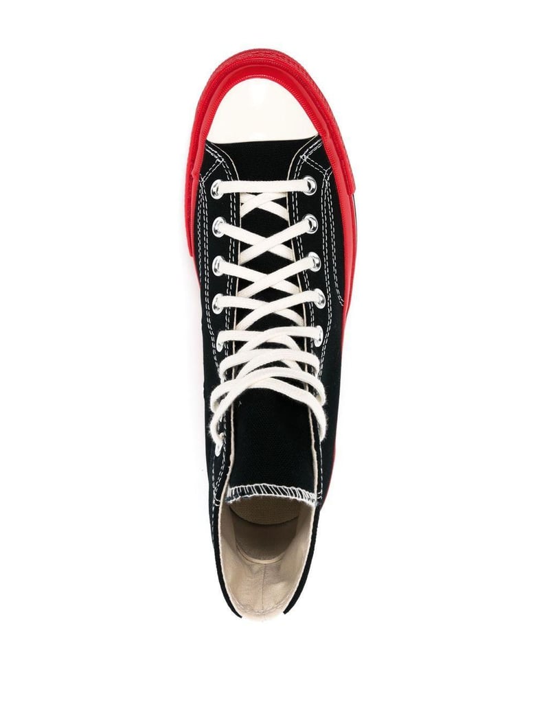 black canvas comme des garã§ons x converse sneakers by Selfnex