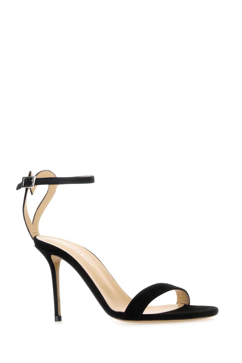 black suede sandals by Selfnex