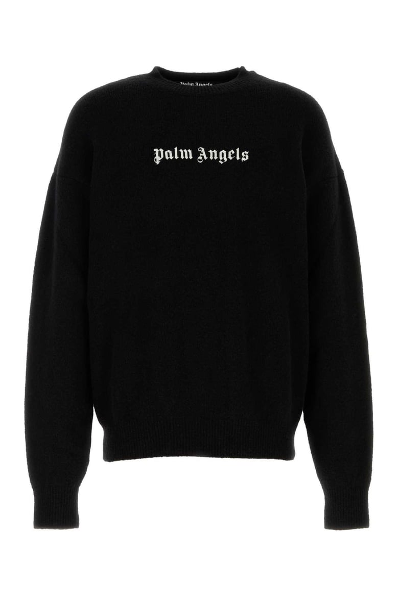 black stretch wool blend sweater by Selfnex