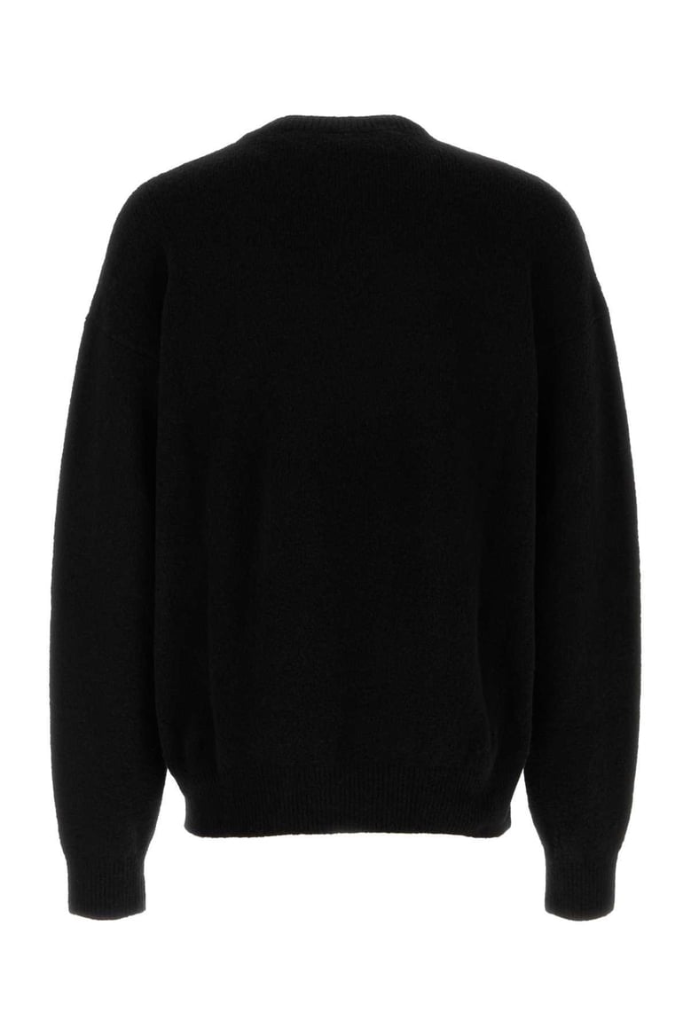 black stretch wool blend sweater by Selfnex