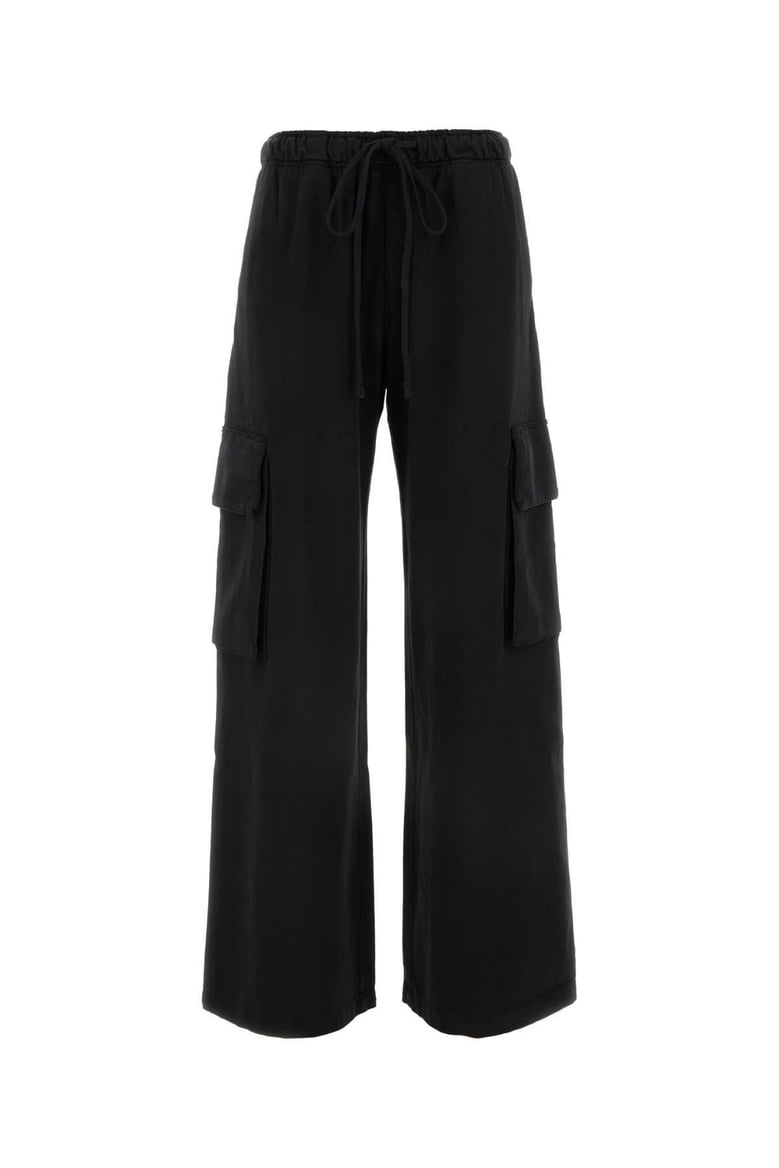 black cotton joggers by Selfnex