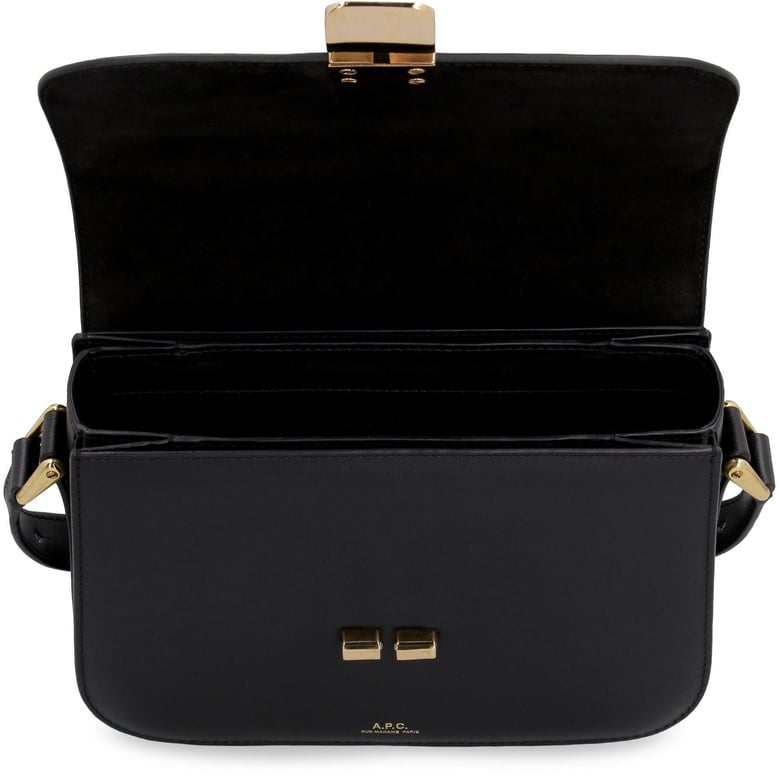 black leather small grace crossbody bag by Selfnex