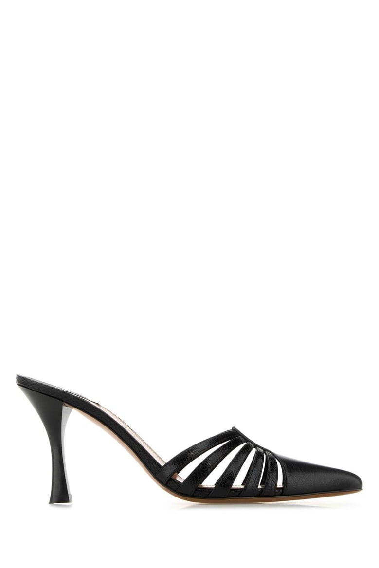 black leather nadia mules by Selfnex