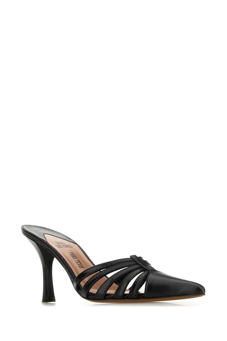 black leather nadia mules by Selfnex