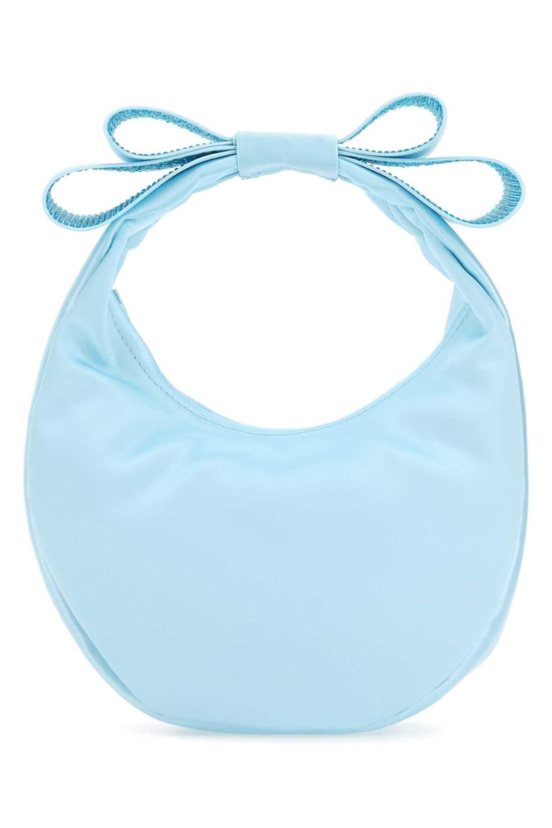 pastel light-blue satin small cadeau handbag by Selfnex