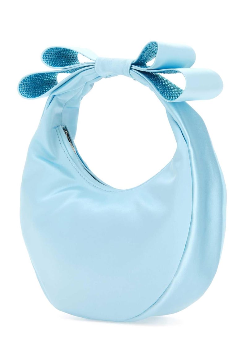 pastel light-blue satin small cadeau handbag by Selfnex