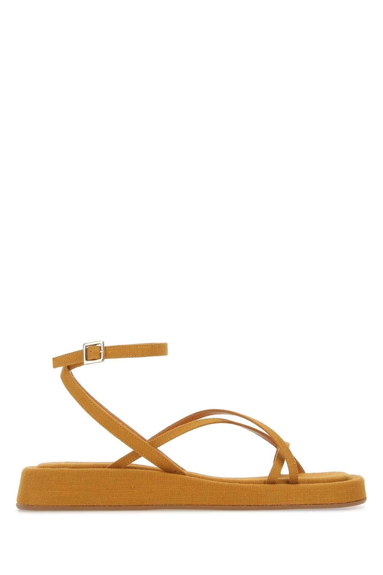 mustard fabric rosie 16 sandals by Selfnex