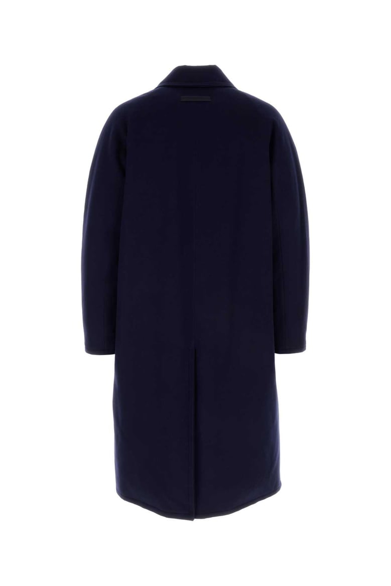 navy blue wool coat by Selfnex