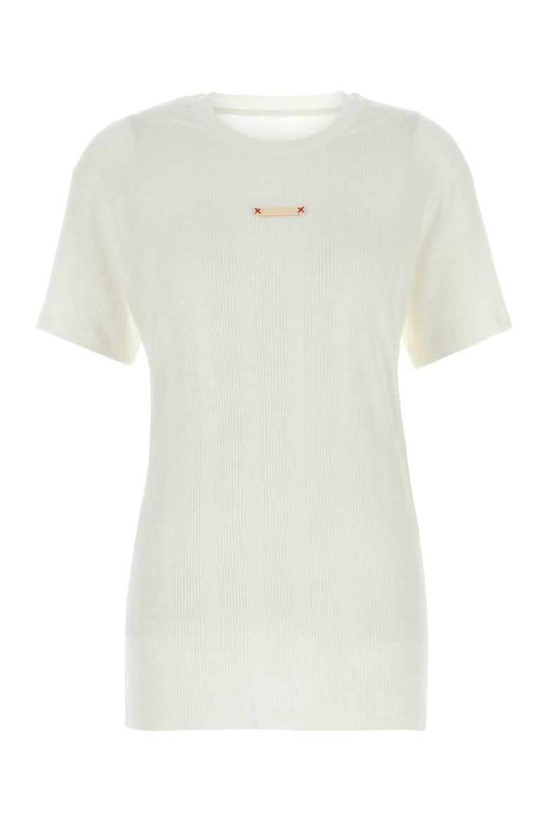 white cotton blend t-shirt by Selfnex