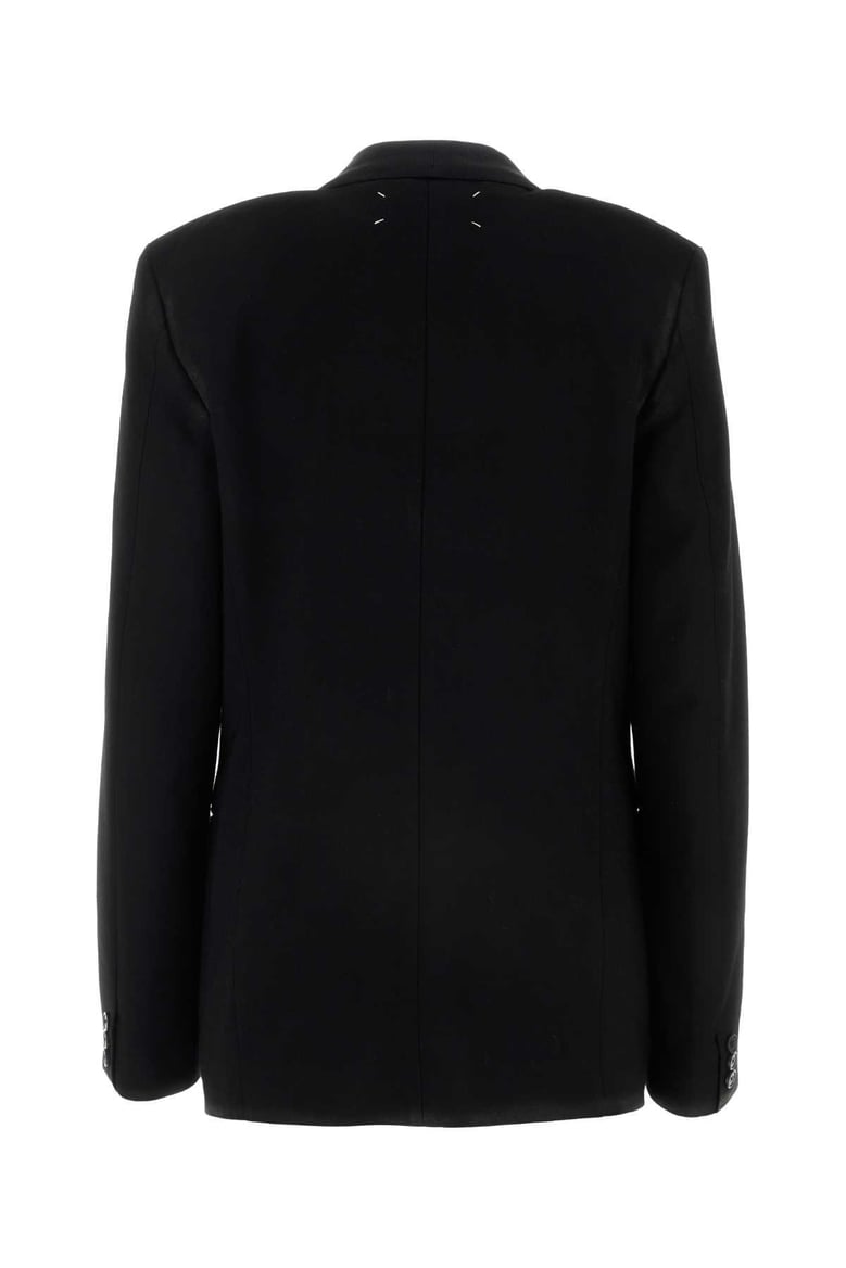 black gabardine blazer by Selfnex