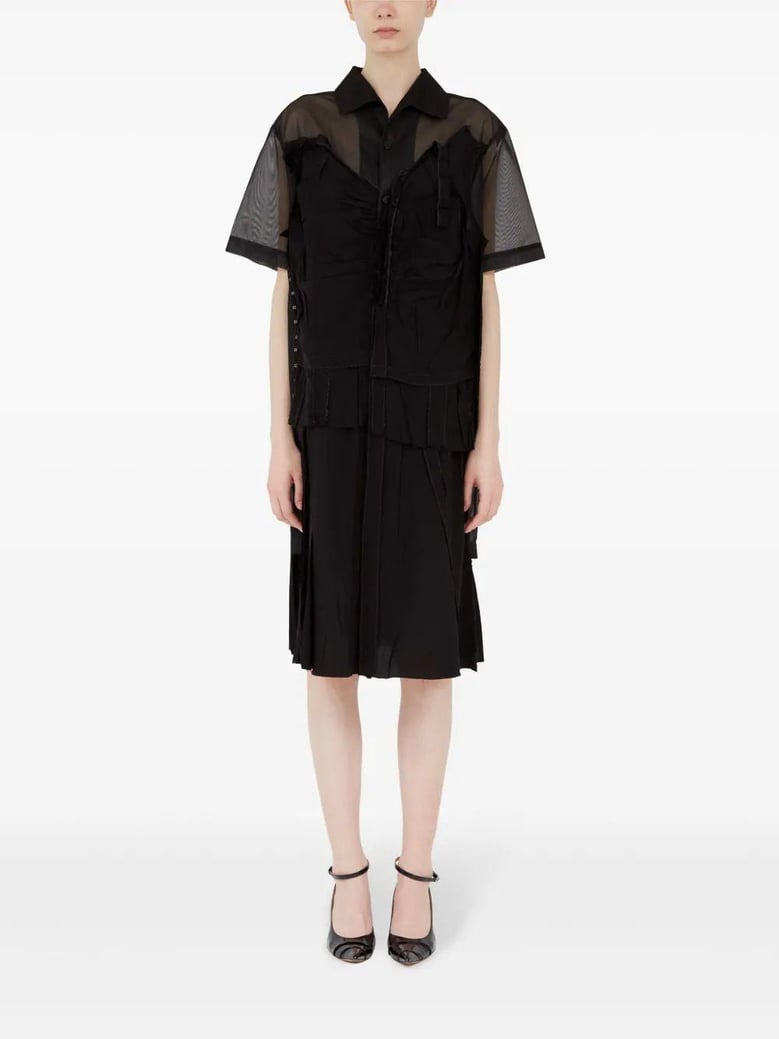 black mesh shirt dress by Selfnex