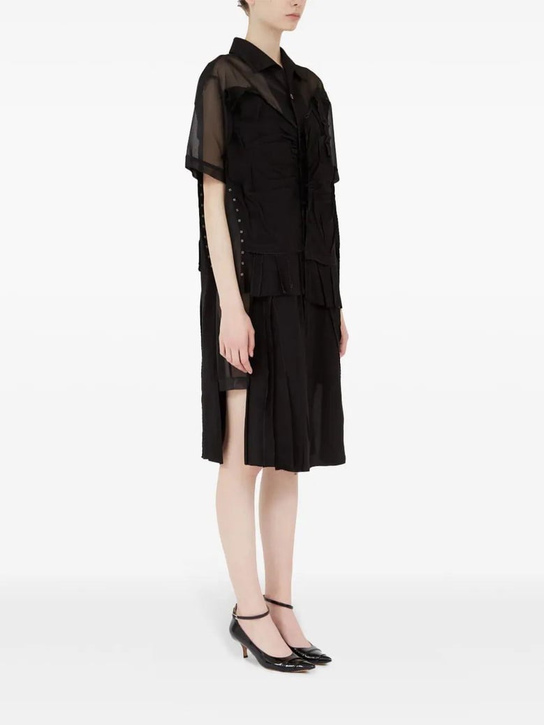 black mesh shirt dress by Selfnex