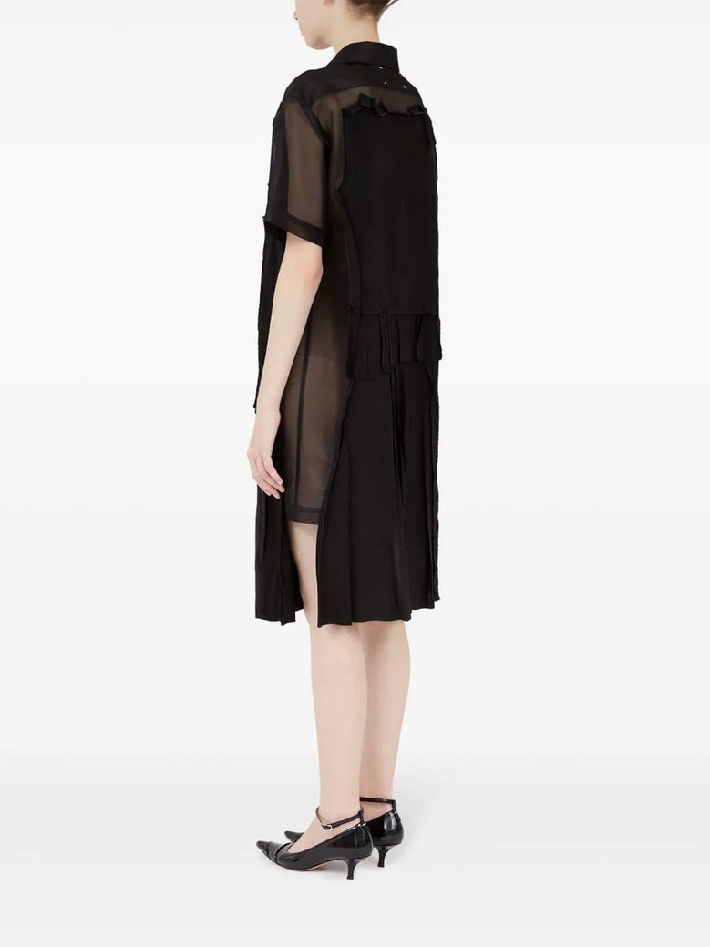 black mesh shirt dress by Selfnex