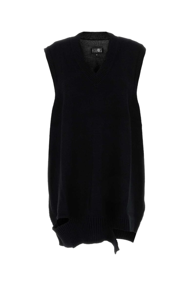black wool and acrylic mini dress by Selfnex
