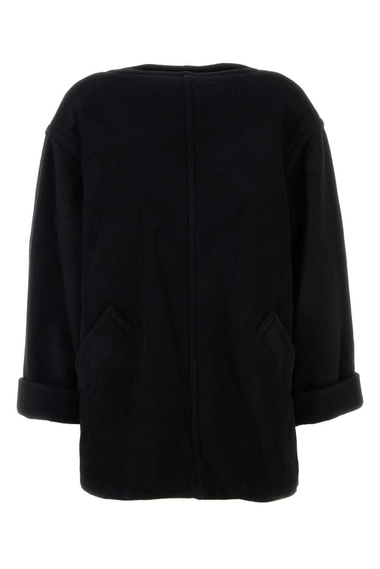 black wool blend oversize sweater by Selfnex