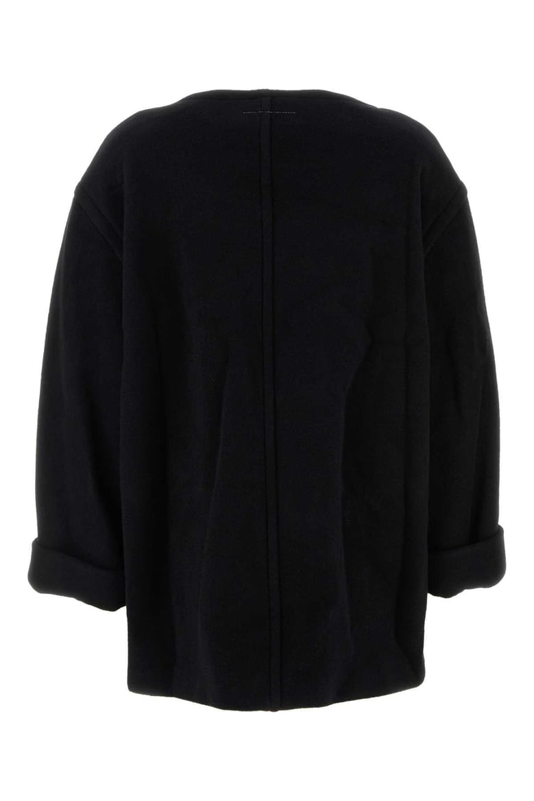 black wool blend oversize sweater by Selfnex