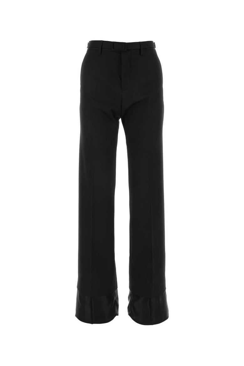 black stretch polyester blend pant by Selfnex